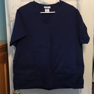 Ladies Navy Blue, Scrubs Top, Sz-L, no rips